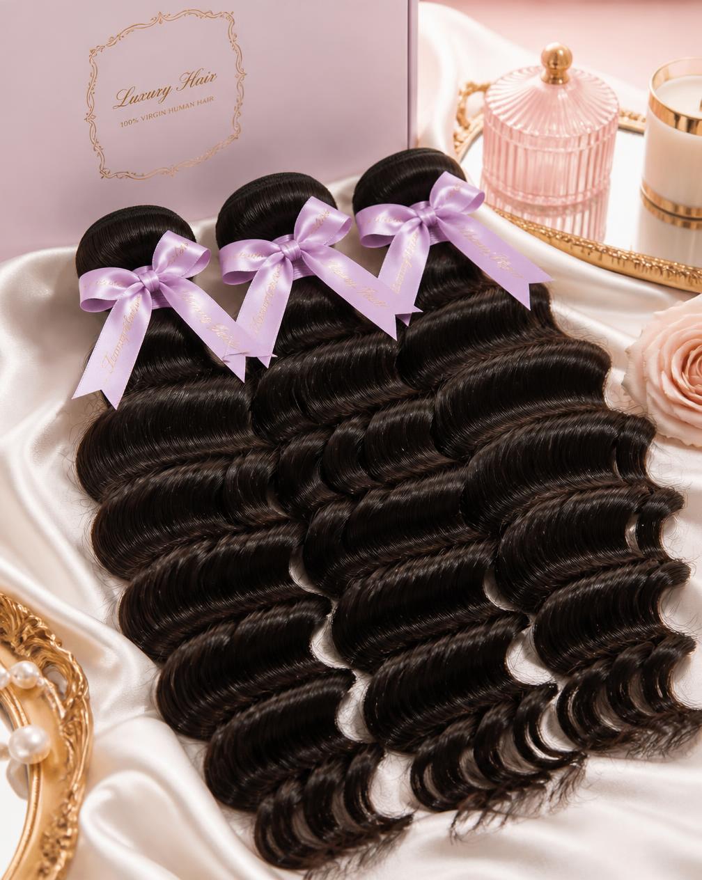 Bundles — Double-drawn virgin weft hair in every texture.